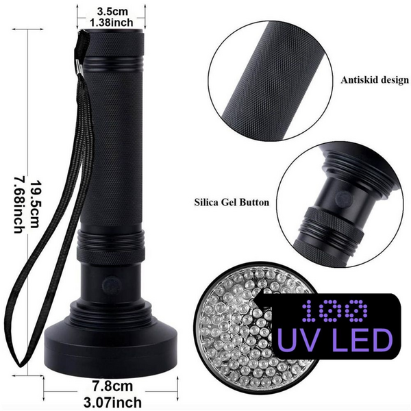 100 LED UV Torch 395nm