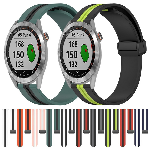 LOBO 20mm Two-Tone Strap With Magnetic Clasp For Garmin - Red & Black