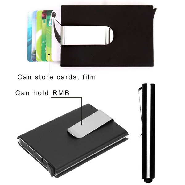 T4U Pop-Up Card Holder with RFID Protection - Red Carbon Finish