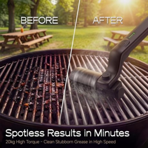 Electric BBQ Grill Brush Cleaner - 3-Speed - 20kg Torque USB-C Rechargeable - Image 3