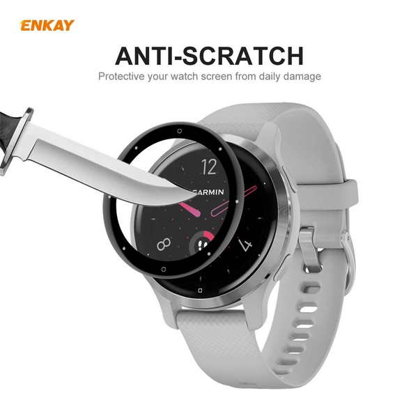 2x ENKAY Screen Protectors with 3D Edge for Garmin Venu 2S / Vivoactive 4S