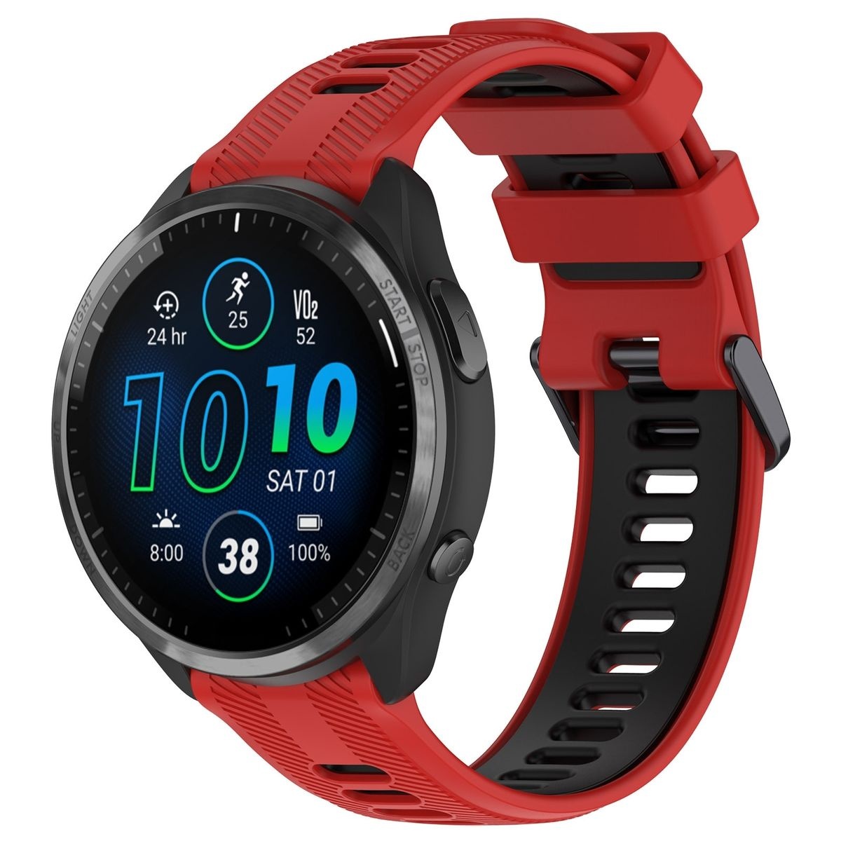 LOBO 22mm Two-Tone Silicone Watch Strap For Garmin Forerunner 965 - Image 2