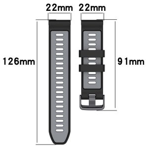 LOBO 22mm Two-Tone Silicone Watch Strap For Garmin Forerunner 965 - Image 4