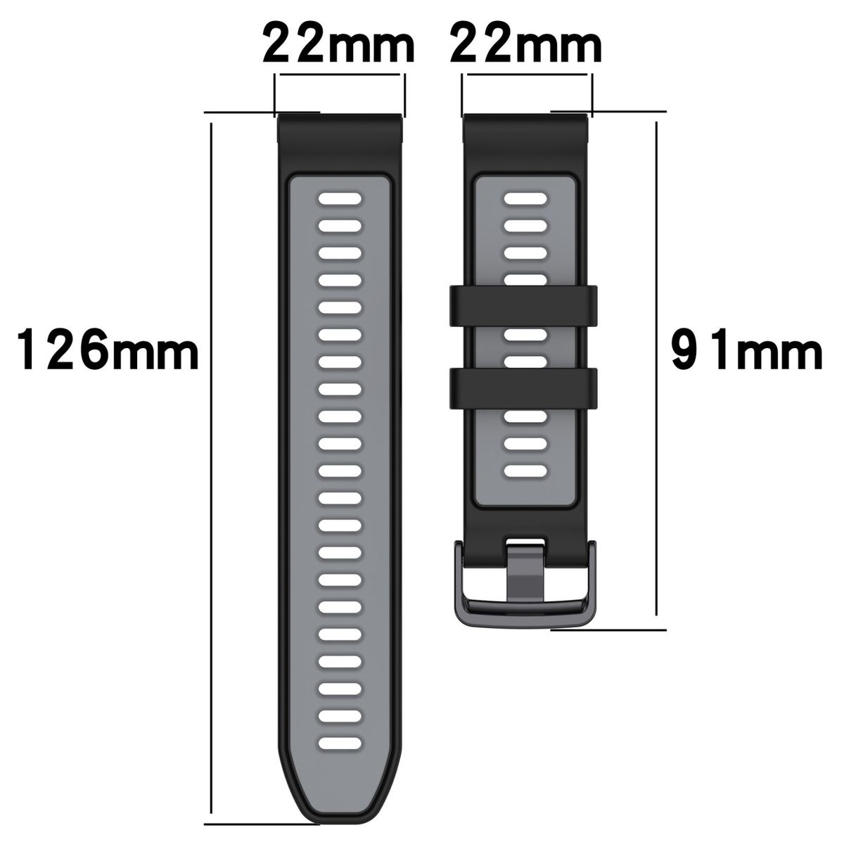 LOBO 22mm Two-Tone Silicone Watch Strap For Garmin Forerunner 965 - Image 4