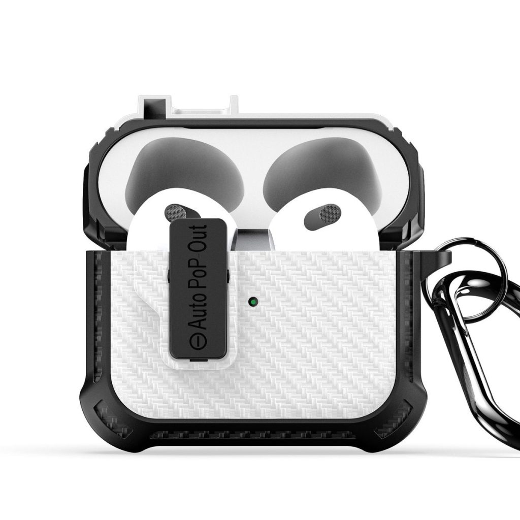 Dux Ducis TPU+PC Case with Carabiner for Apple Pods 3 (PECI Series)White
