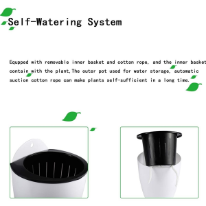 6 X Wall Hung Self Watering Plant Pots With Water Level Indicator Window - Image 4