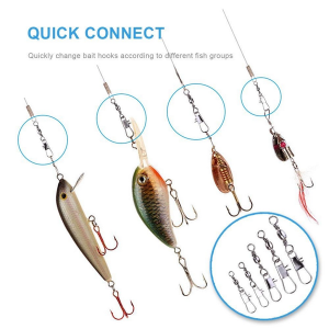 500pcs Fishing Hooks with 200pcs Barrel Snap Swivels - Image 3