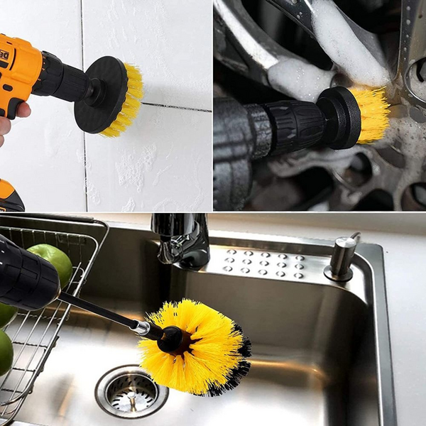 4-in-1 Drill Brush Attachment Set for Bathroom Tub Tile Kitchen & Car
