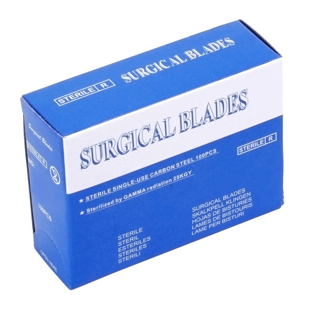 No.23 Sterile Carbon Steel Surgical Blades - 100 Pack