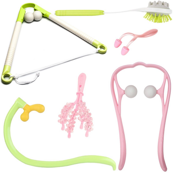 6-Piece Full Body Massage Tool Set - Neck, Back, Nose & Muscle Relief