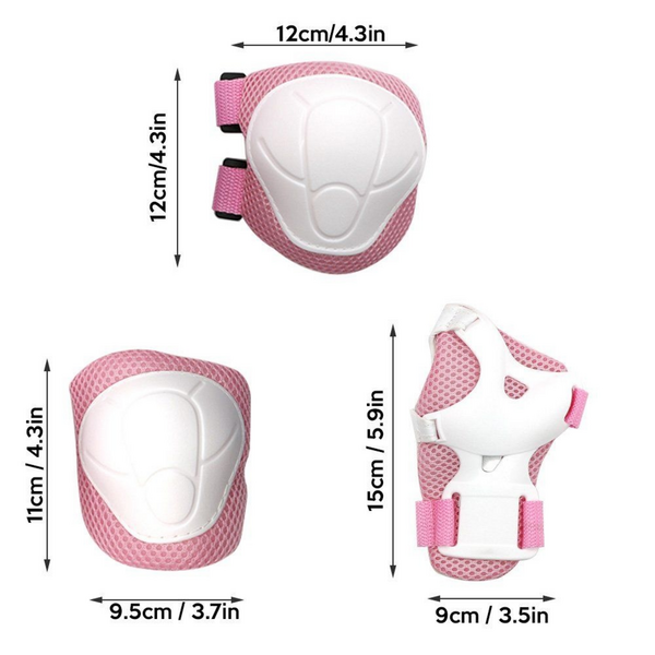 6 Piece Knee - Elbow & Wrist Guard Set for Children - 2-7yrs - 15-35kg