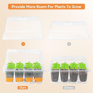 4 Pack Seed Starter Tray Kit with Silicone Bottoms & Humidity Control Vents - Image 3