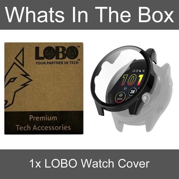 LOBO Protector with Built-In Tempered Glass for Garmin Forerunner 265S