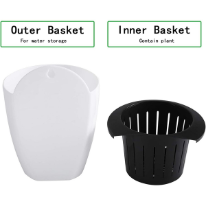 6 X Wall Hung Self Watering Plant Pots With Water Level Indicator Window - Image 6