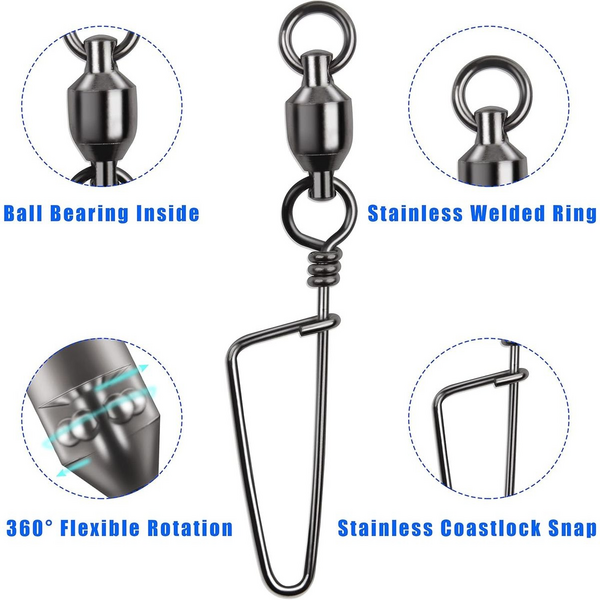 40pcs Ball Bearing Swivel with Coastlock Snap #2