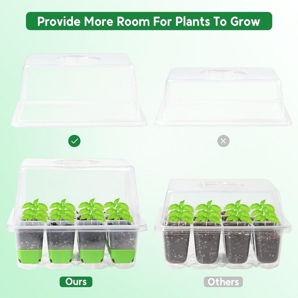 4 Pack Seed Starter Tray Kit with Silicone Bottoms & Humidity Control Vents