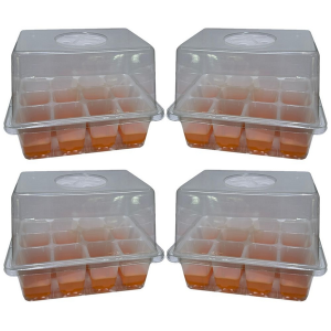 4 Pack Seed Starter Tray Kit with Silicone Bottoms & Humidity Control Vents - Image 6