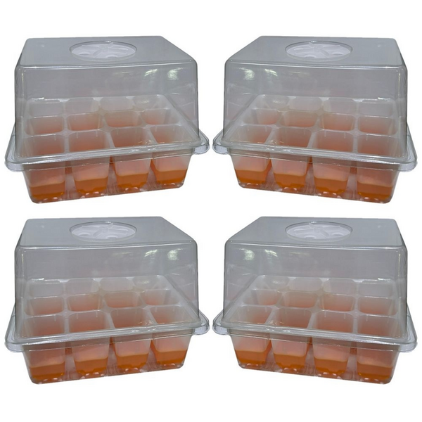 4 Pack Seed Starter Tray Kit with Silicone Bottoms & Humidity Control Vents