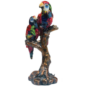 Parrot Pair Resin Ornament (23.5x9.5x10cm)
