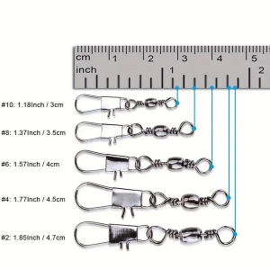 500pcs Fishing Hooks with 200pcs Barrel Snap Swivels - Image 2