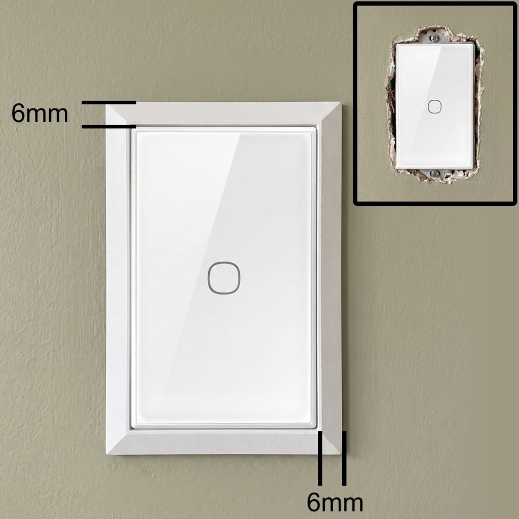 4 Pack Light Switch Frames Compatible With Sonoff Light Switches (6mm Trim) - White