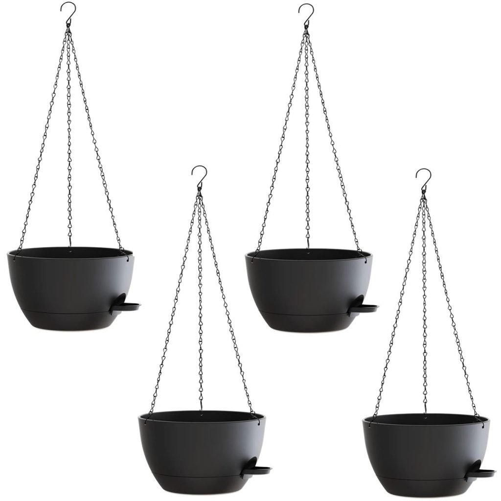 4 Pack Self-Watering Hanging Pots 20.5cm / 8 Inch