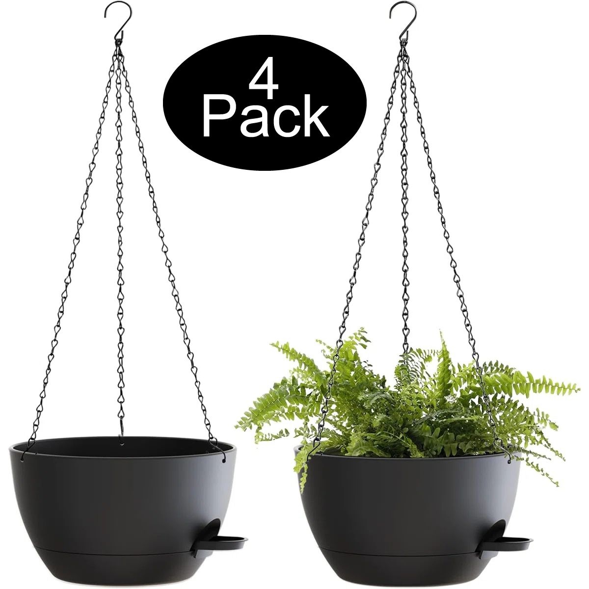 4 Pack Self-Watering Hanging Pots 20.5cm / 8 Inch - Image 2