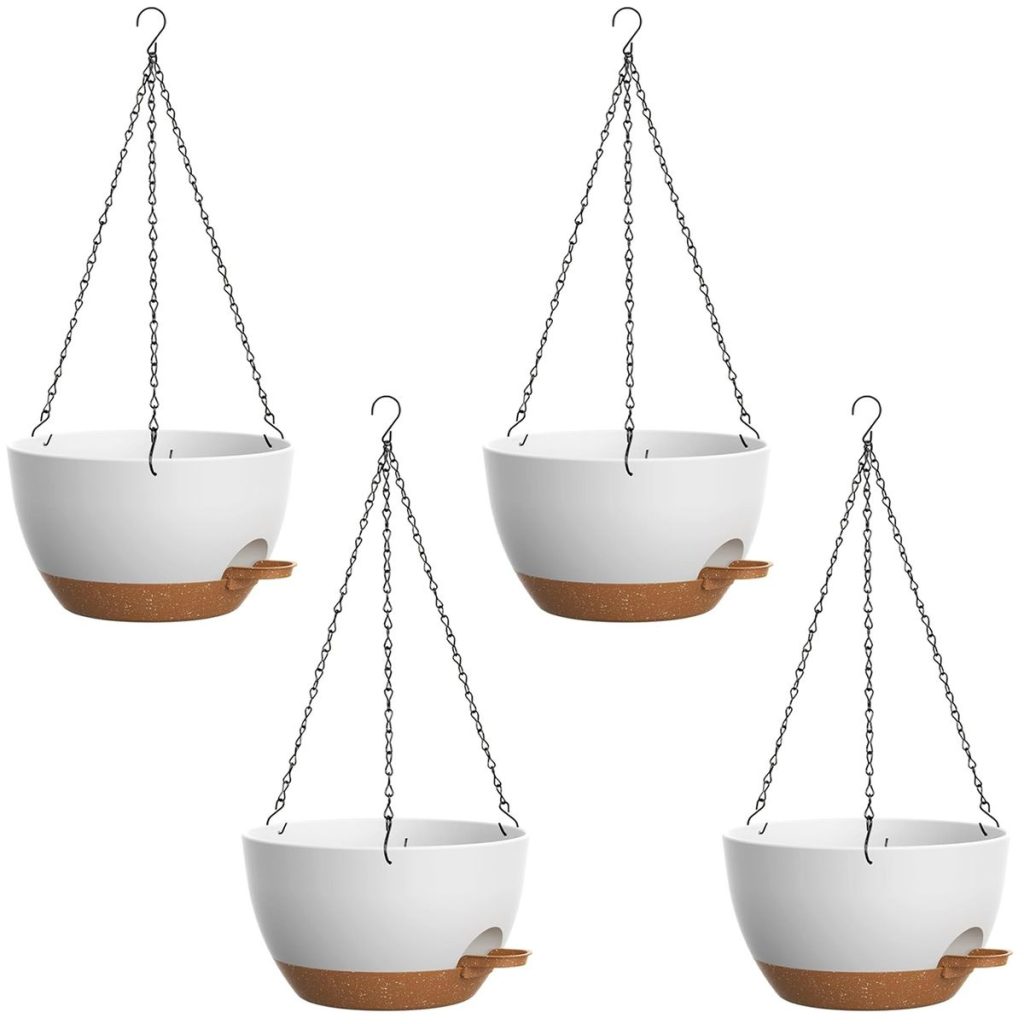 4 Pack Self-Watering Hanging Pots 20.5cm / 8 Inch