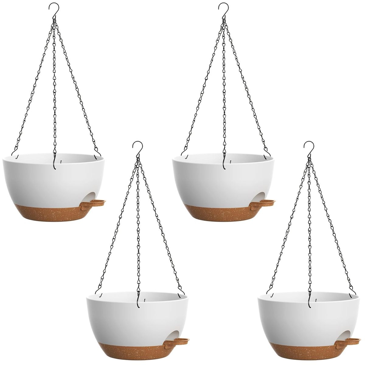 4 Pack Self-Watering Hanging Pots 20.5cm / 8 Inch - Image 1