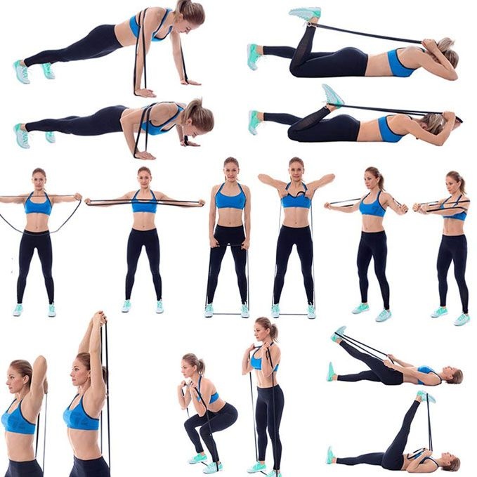 Fitness Band Workout Bands for Exercise with Handles Pull Up Elastic Bands