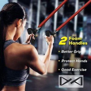 Fitness Band Workout Bands for Exercise with Handles Pull Up Elastic Bands - Image 4