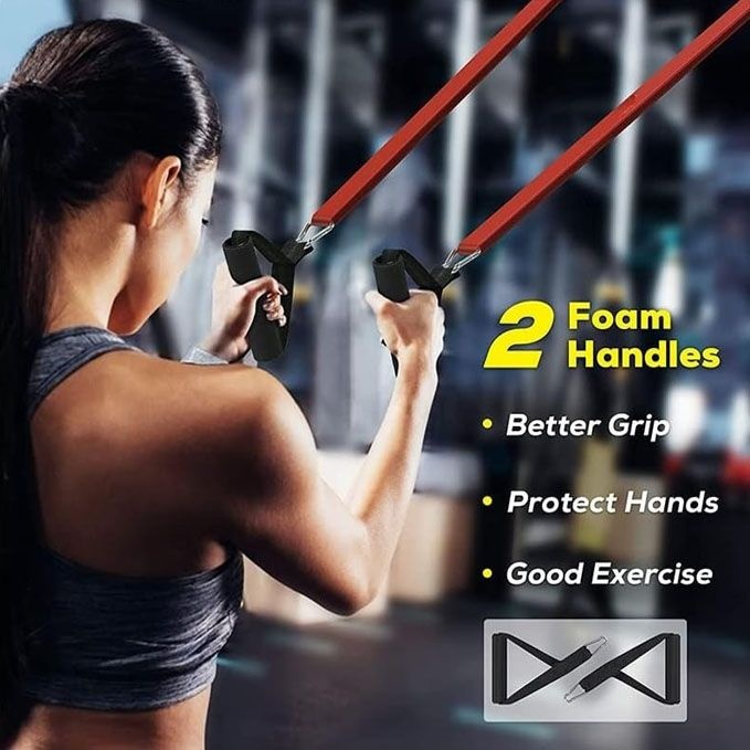 Fitness Band Workout Bands for Exercise with Handles Pull Up Elastic Bands
