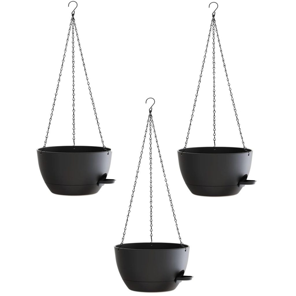3 Pack Self-Watering Hanging Pots 25cm / 10 Inch