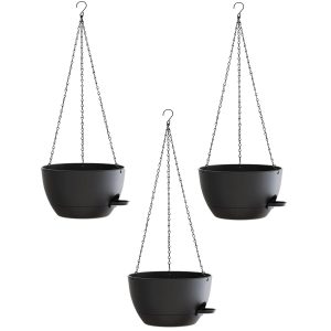 3 Pack Self-Watering Hanging Pots 25cm / 10 Inch - Image 1
