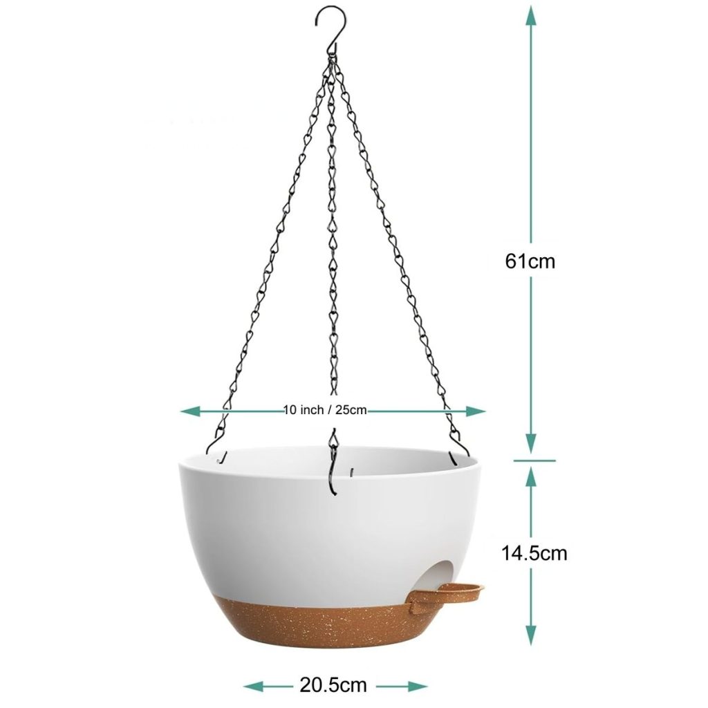 3 Pack Self-Watering Hanging Pots 25cm / 10 Inch