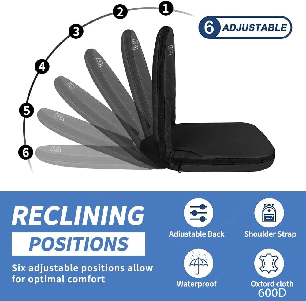 5by5 Padded Stadium Chair With Back Support (600D Waterproof Oxford Nylon)
