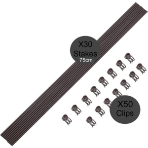 30 Plastic Coated Orchid Stakes 70cm and 50 Clips - Image 5