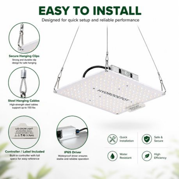 Hydrodepot 100W Full Spectrum LED Grow Light