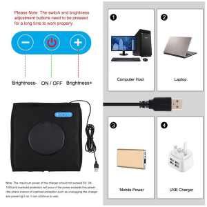 PULUZ 25cm LED Photo Softbox with 12 Colour Backdrops - Image 4