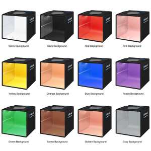 PULUZ 25cm LED Photo Softbox with 12 Colour Backdrops - Image 3