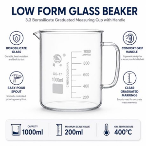 Shuniu 1000ml Borosilicate Glass Beaker with Handle - Image 3
