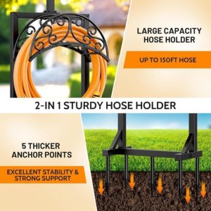 Garden Hose Holder with Shepherd Hooks - Image 4