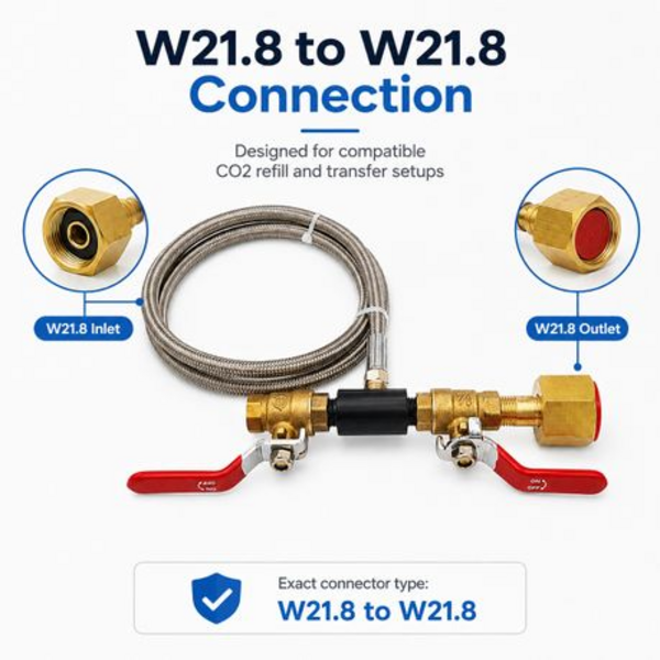 CO2 Refill Station W21.8 to W21.8 with Dual Valves