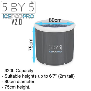 5by5 IcePodPro V2.0 Ice Bath With Bag, Thermometer & Hand Pump - Image 3