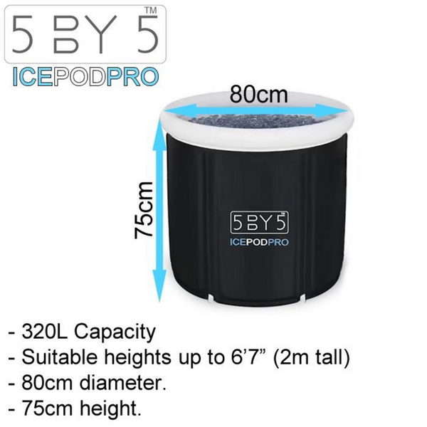5by5 IcePodPro Ice Bath With Bag, Thermometer & Hand Pump