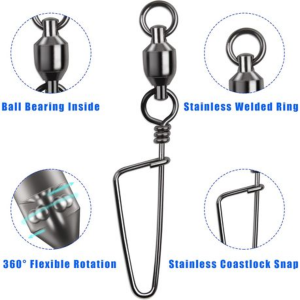 50pcs Ball Bearing Swivel with Coastlock Snap #0 - Image 2