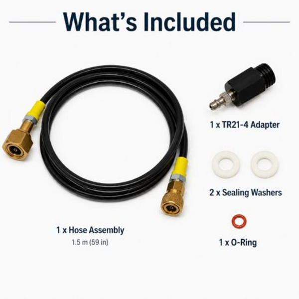 External CO2 Hose Adapter Kit TR21-4 to W21.8-14 - 1.5m for Soda Machine