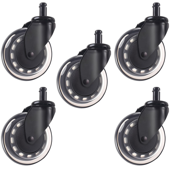 T4U Office Chair Castor Wheels with Bearing Guard (All Floors) (Set Of 5)