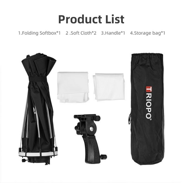 TRIOPO KS90 Octa Softbox for Portable Flash (90cm) with Handle