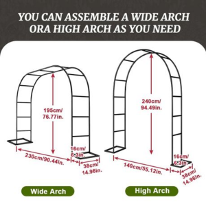 Metal Garden Arch Trellis - Balloon Arches & Plant Support 1.4x2.3m - Image 3